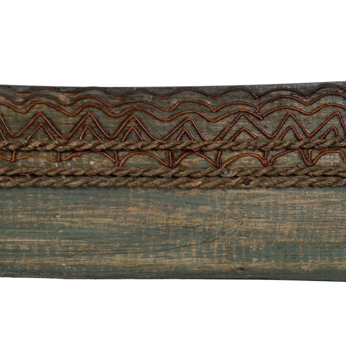Centro de mesa Castanho Verde Madeira Fibra natural 98 x 14 x 16 cm